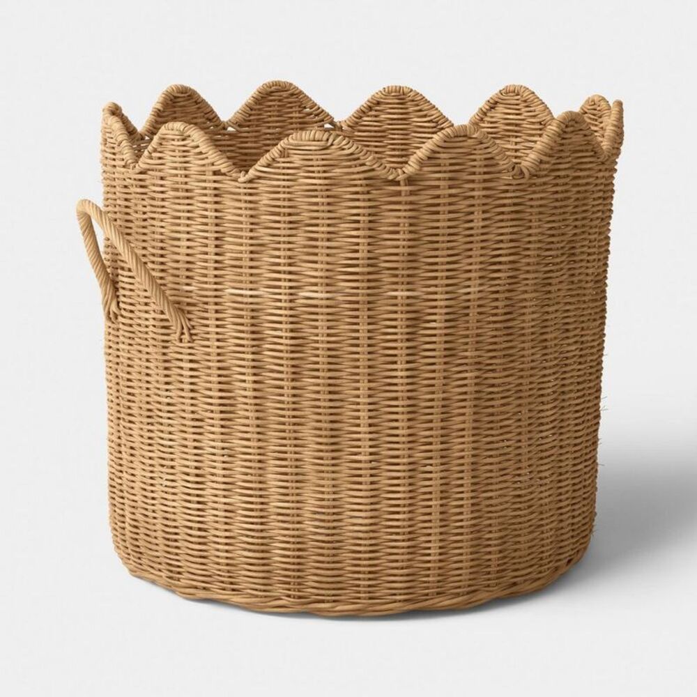 Natural Scallop-Edge Woven Basket - Threshold